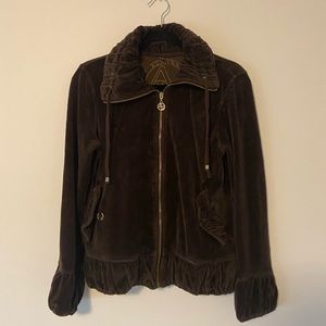 Brown Velour Adrienne Vittadini Zip-Up